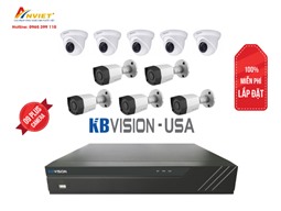 Trọn Bộ 9+ Camera KB VISION 1.0M (Up to 16 Camera)